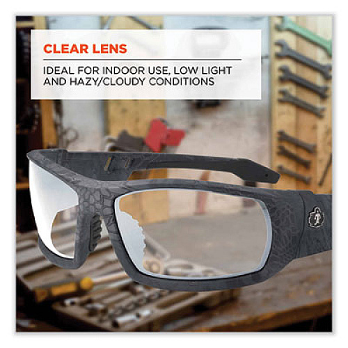 ergodyne Skullerz Odin Safety Glasses, Fog-Off Technology, Kryptek Typhon Full Frame, Clear Dual Lens (50503)