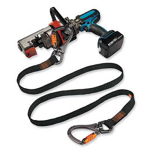 ergodyne Squids 3139 Tool Lanyard with 2 Locking Swivel Carabiners, 40 lb Max Working Capacity, 76" Long, Black/Orange (19139)