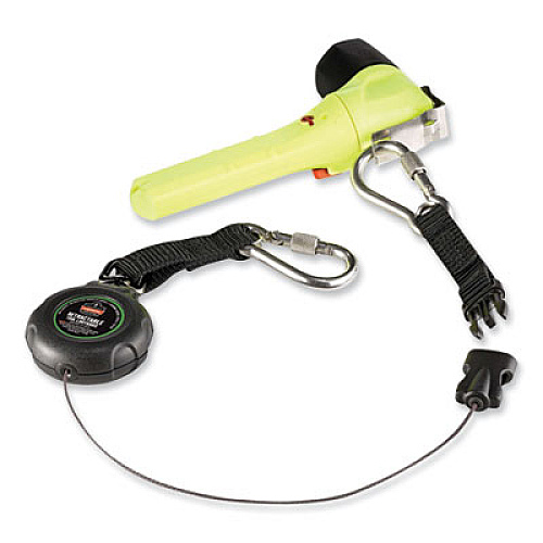ergodyne Squids 3000 Retractable Tool Lanyard with Carabiner Anchor, 1 lb Working Capacity, 48" Long, Black (19300)