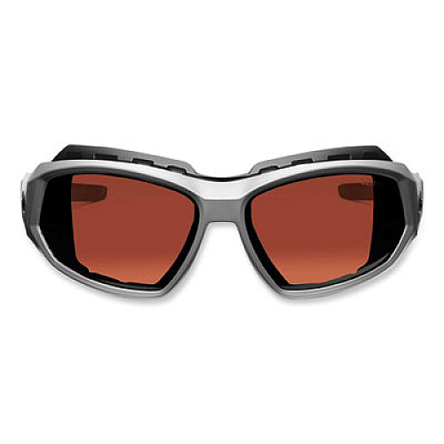 ergodyne Skullerz Loki Safety Glasses/Goggles, Matte Gray Full Frame, Polarized Copper Dual Lens (56121)
