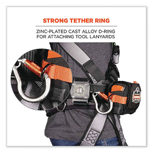 ergodyne Squids 3770 Belt Clip Tape Measure Holder, X-Large, 3.62 x 7.25 x 2.5, Polyester, Black (19771)