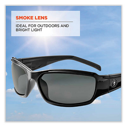 ergodyne Skullerz Thor Safety Glasses, Black Full Frame, Smoke Dual Lens (51030)