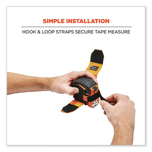 ergodyne Squids 3770 Belt Clip Tape Measure Holder, Large, 3.62 x 7.25 x 2.5, Polyester, Orange (19770)