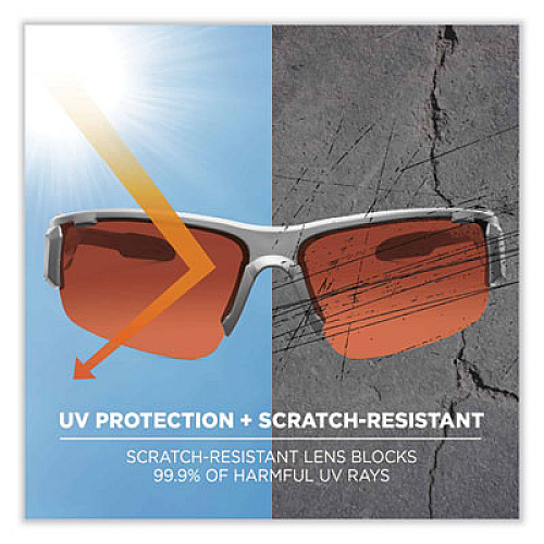 ergodyne Skullerz Dagr Safety Glasses, Matte Gray Half Frame, Polarized Copper Single Lens (52121)