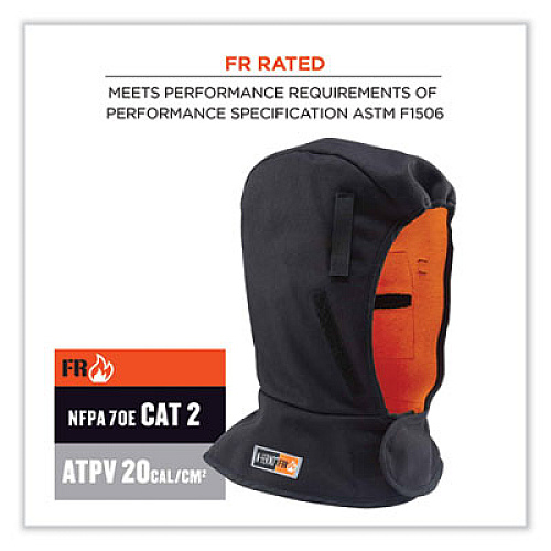 ergodyne N-Ferno 6882 2-Layer FR Cotton Shoulder Winter Liner, Modacrylic Cotton, One Size Fit Most, Black (16882)