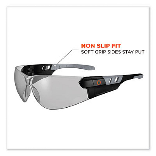ergodyne Skullerz Saga Frameless Safety Glasses, Fog-Off Technology, Frameless, Clear Single I/O Lens (59183)