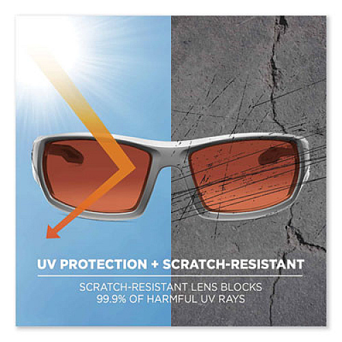 ergodyne Skullerz Odin Safety Glasses, Matte Gray Full Frame, Polarized Copper Dual Lens (50121)