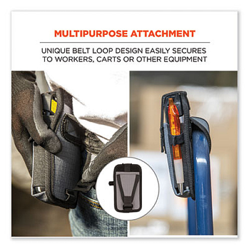 ergodyne Squids 5542 Phone Style Scanner Holster with Belt Loop, Small, 1 Compartment, 3.75 x 1 x 6.5, Polyester, Black (19191)
