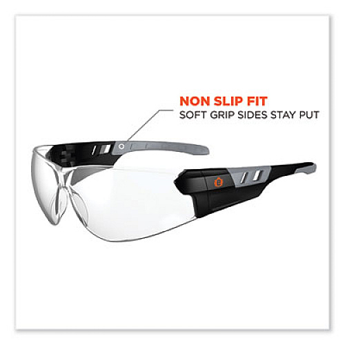 ergodyne Skullerz Saga Frameless Safety Glasses, Fog-Off Technology, Frameless, Clear Single Lens (59103)