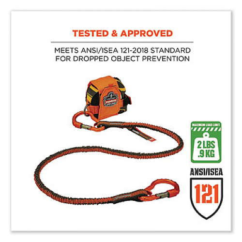 ergodyne Squids 3770 Belt Clip Tape Measure Holder, Large, 3.62 x 7.25 x 2.5, Polyester, Orange (19770)