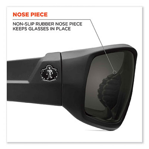 ergodyne Skullerz Odin Safety Glasses, Matte Black Full Frame, Polarized Smoke Dual Lens (50431)