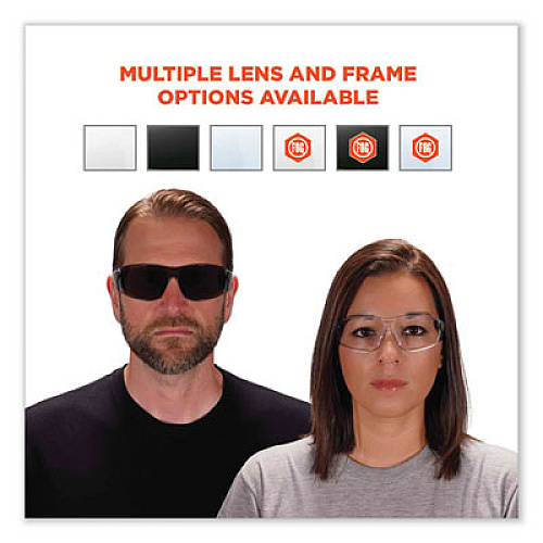 ergodyne Skullerz Saga Frameless Safety Glasses, Frameless, Clear Single Lens (59100)