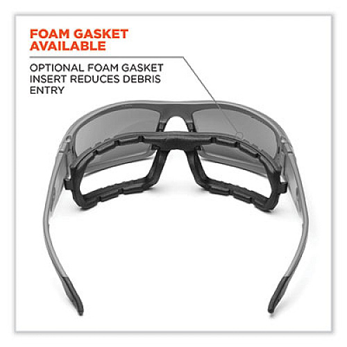 ergodyne Skullerz Odin Safety Glasses, Fog-Off Technology, Matte Black Full Frame, Clear Dual I/O Lens (50483)
