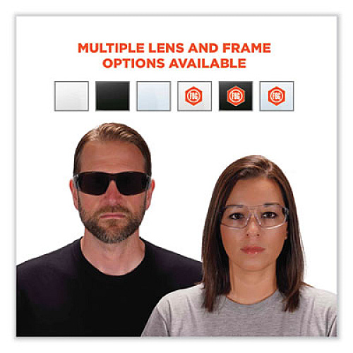 ergodyne Skullerz Saga Frameless Safety Glasses, Frameless, Smoke Single Lens (59130)