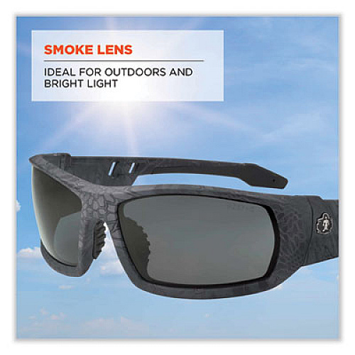 ergodyne Skullerz Odin Safety Glasses, Kryptek Typhon Full Frame, Smoke Dual Lens (50530)