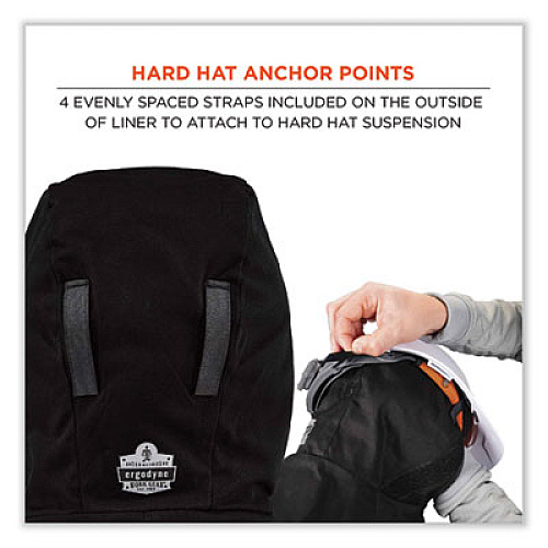 ergodyne N-Ferno 6882 2-Layer FR Cotton Shoulder Winter Liner, Modacrylic Cotton, One Size Fit Most, Black (16882)