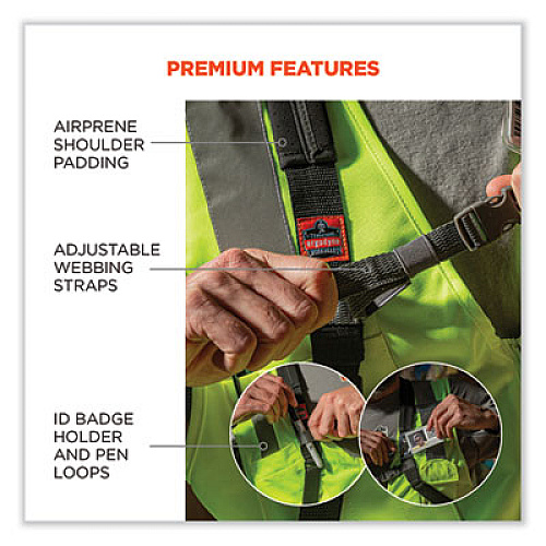 ergodyne Squids 3138 Padded Barcode Scanner Lanyard Harness, 33" Arm Strap s,18.5" Lanyard ,Black/Orange/Gray (19189)