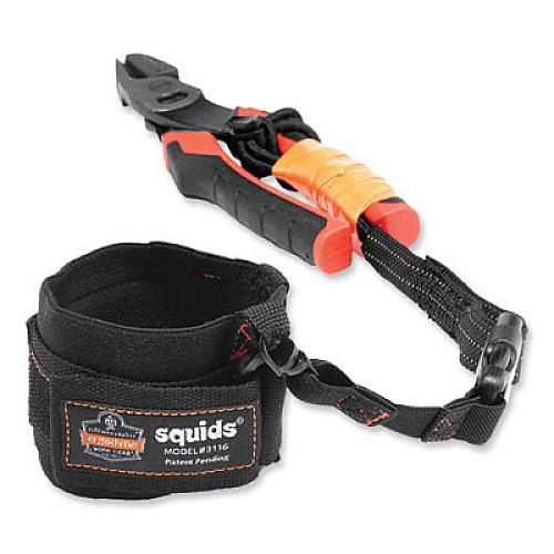 ergodyne Squids 3116 Pull-On Wrist Lanyard with Buckle, 3 lb Max Working Capacity, 7.5" Long, Black (19057)