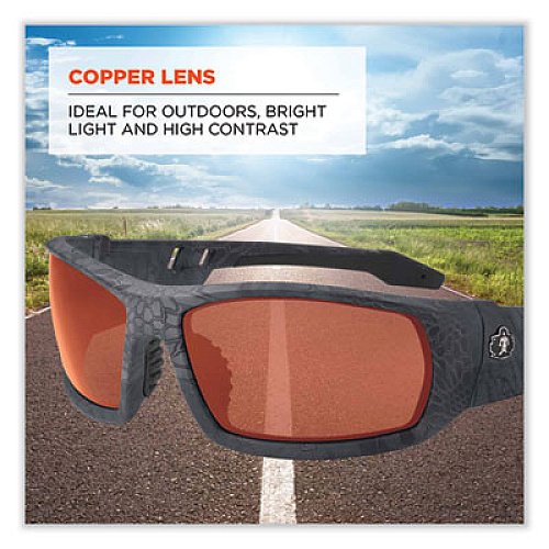 ergodyne Skullerz Odin Safety Glasses, Kryptek Typhon Full Frame, Copper Dual Lens (50520)