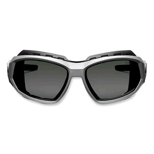 ergodyne Skullerz Loki Safety Glasses/Goggles, Matte Gray Full Frame, Polarized Smoke Dual Lens (56131)