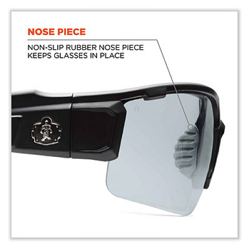 ergodyne Skullerz Dagr Safety Glasses, Matte Gray Half Frame, Clear Single I/O Lens (52180)