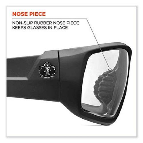 ergodyne Skullerz Odin Safety Glasses, Fog-Off Technology, Matte Black Full Frame, Clear Dual Lens (50403)