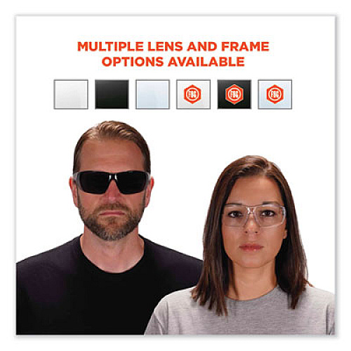 ergodyne Skullerz Vali Frameless Safety Glasses, Fog-Off Technology, Frameless, Clear Single I/O Lens (59283)