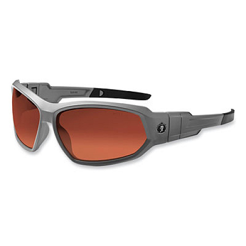 ergodyne Skullerz Loki Safety Glasses/Goggles, Matte Gray Full Frame, Polarized Copper Dual Lens (56121)