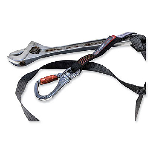 ergodyne Squids 3129 Tool Lanyard with Double-Locking Swivel Carabiner + Loop, 40 lb Max Working Capacity, 76" Long, Black (19137)