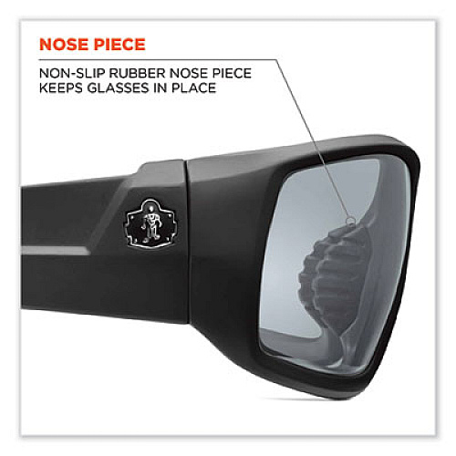 ergodyne Skullerz Odin Safety Glasses, Fog-Off Technology, Black Full Frame, Clear Dual I/O Lens (50083)