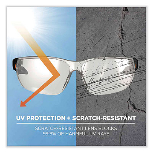 ergodyne Skullerz Vali Frameless Safety Glasses, Frameless, Clear Single I/O Lens (59280)