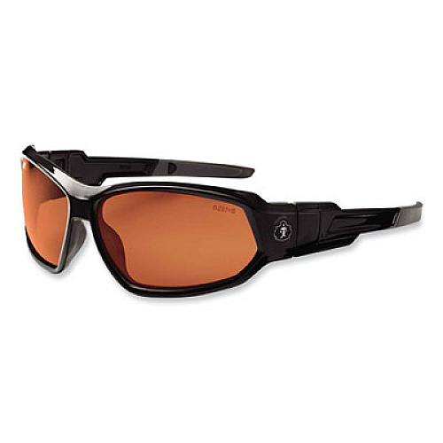 ergodyne Skullerz Loki Safety Glasses/Goggles, Black Full Frame, Polarized Copper Dual Lens (56021)