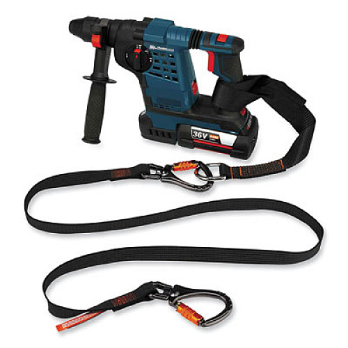ergodyne Squids 3139 Tool Lanyard with 2 Locking Swivel Carabiners, 40 lb Max Working Capacity, 76" Long, Black/Orange (19139)
