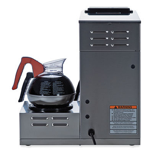 BUNN VP17-3 12-Cup Pour-Over Coffee Maker with Three Warmers, Stainless Steel/Black (133000003)