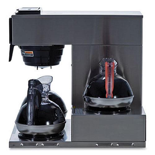BUNN VP17-3 12-Cup Pour-Over Coffee Maker with Three Warmers, Stainless Steel/Black (133000003)