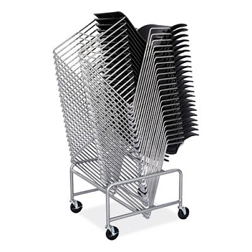 Safco Sled Base Stack Chair Cart, Metal, 500 lb Capacity, 23.5" x 27.5" x 17", Silver (4190SL)