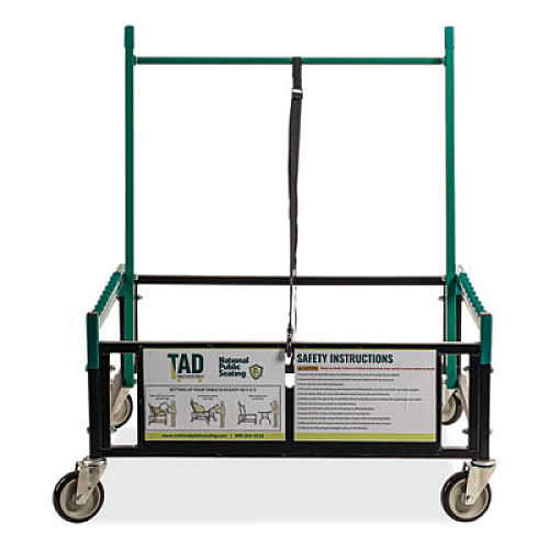 NPS Table Assist Dolly, 1,000 lb Capacity, 38 x 30 x 44.5, Black/Green (TAD)