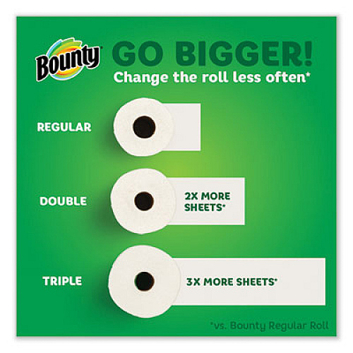 Bounty Select-a-Size Kitchen Roll Paper Towels, 2-Ply, 5.9 x 11, White, 74 Sheets/Single Plus Roll, 8 Rolls/Carton (65544)