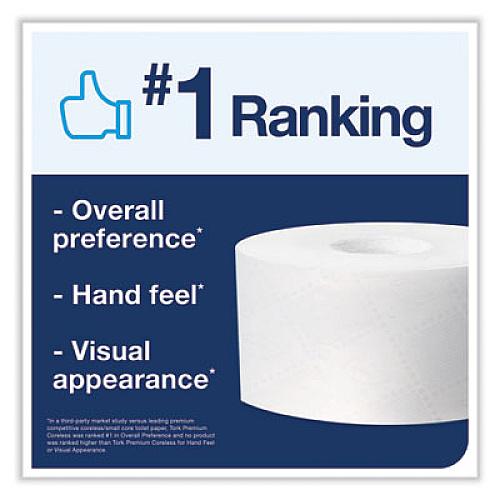 Tork Coreless High Capacity Bath Tissue, 2-Ply, White, 750 Sheets/Roll, 36 Rolls/Carton (472884)