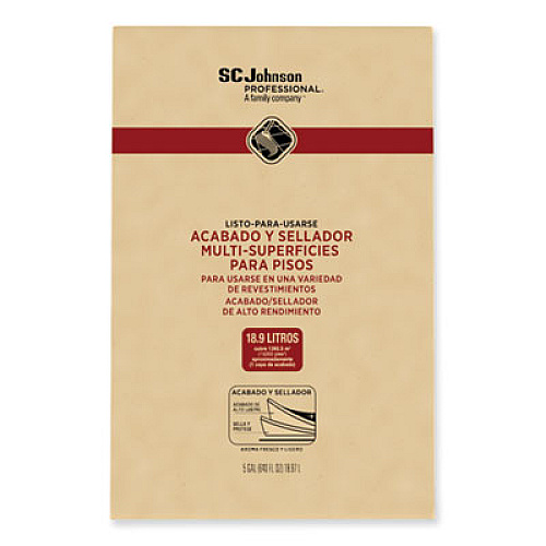 SC Johnson Professional Ready-To-Use Multi-Surface Floor Finish Plus Sealer, Light Fresh Scent, 5 gal Bag-in-Box (362834)