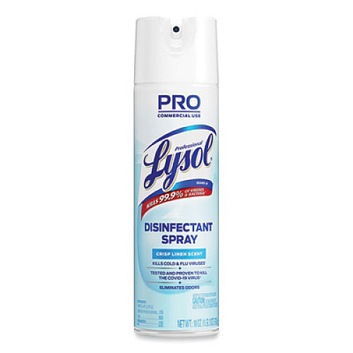 Professional LYSOL Brand Disinfectant Spray, Crisp Linen, 19 oz. Aerosol Spray, 12/Carton (74828CT)