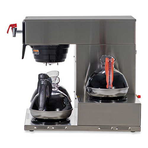 BUNN Axiom 15-3 12-Cup Low Profile Automatic Coffee Brewer, Gray/Stainless Steel (387000002)