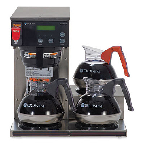 BUNN Axiom 15-3 12-Cup Low Profile Automatic Coffee Brewer, Gray/Stainless Steel (387000002)