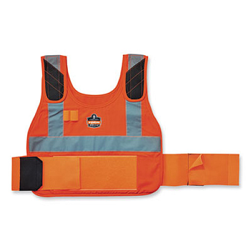 ergodyne Chill-Its 6225 Premium FR Phase Change Cooling Vest, Modacrylic Cotton, Small/Medium, Orange (12205)