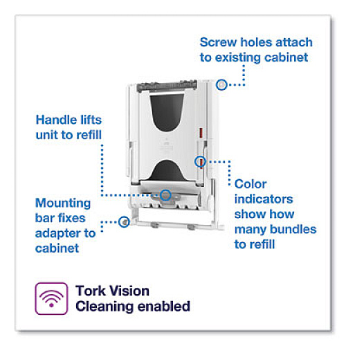 Tork PeakServe Continuous Recessed Cabinet Hand Towel Adapter, 14.37 x 4.29 x 20.35, White (552522)