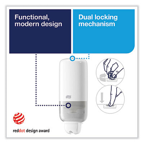 Tork Elevation Liquid Skincare Dispenser, 1 L Bottle; 33 oz Bottle, 4.4 x 4.5 x 11.5, White (570020A)