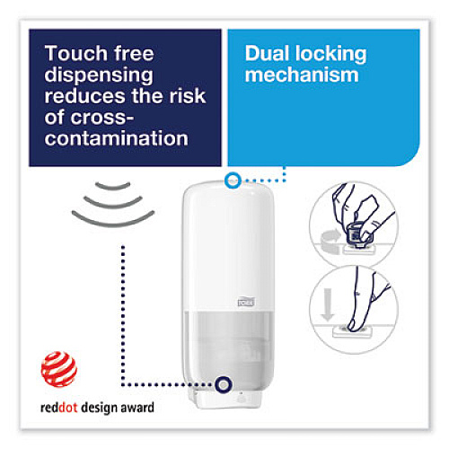 Tork Elevation Foam Skincare Auto Dispenser with Intuition Sensor, 1 L/33 oz, 4.45 x 5.12 x 10.94, White, 4/Carton (571600)