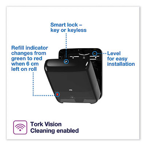 Tork Elevation Matic Hand Towel Roll Dispenser, 13.2 x 8.1 x 14.65, Black (5510282)