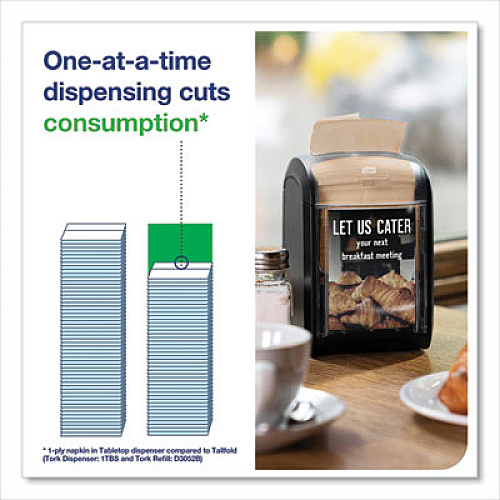 Tork Xpressnap Fit Interfold Dispenser Napkins, 2-Ply, 6.5 x 8.39, Natural, 120/Pack, 36 Packs/Carton (DX806E)