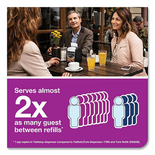 Tork Xpressnap Fit Interfold Dispenser Napkins, 2-Ply, 6.5 x 8.39, Natural, 120/Pack, 36 Packs/Carton (DX806E)